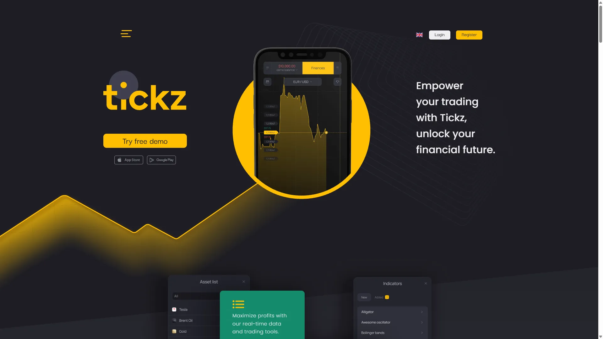 Tickz official website with login register and free demo access